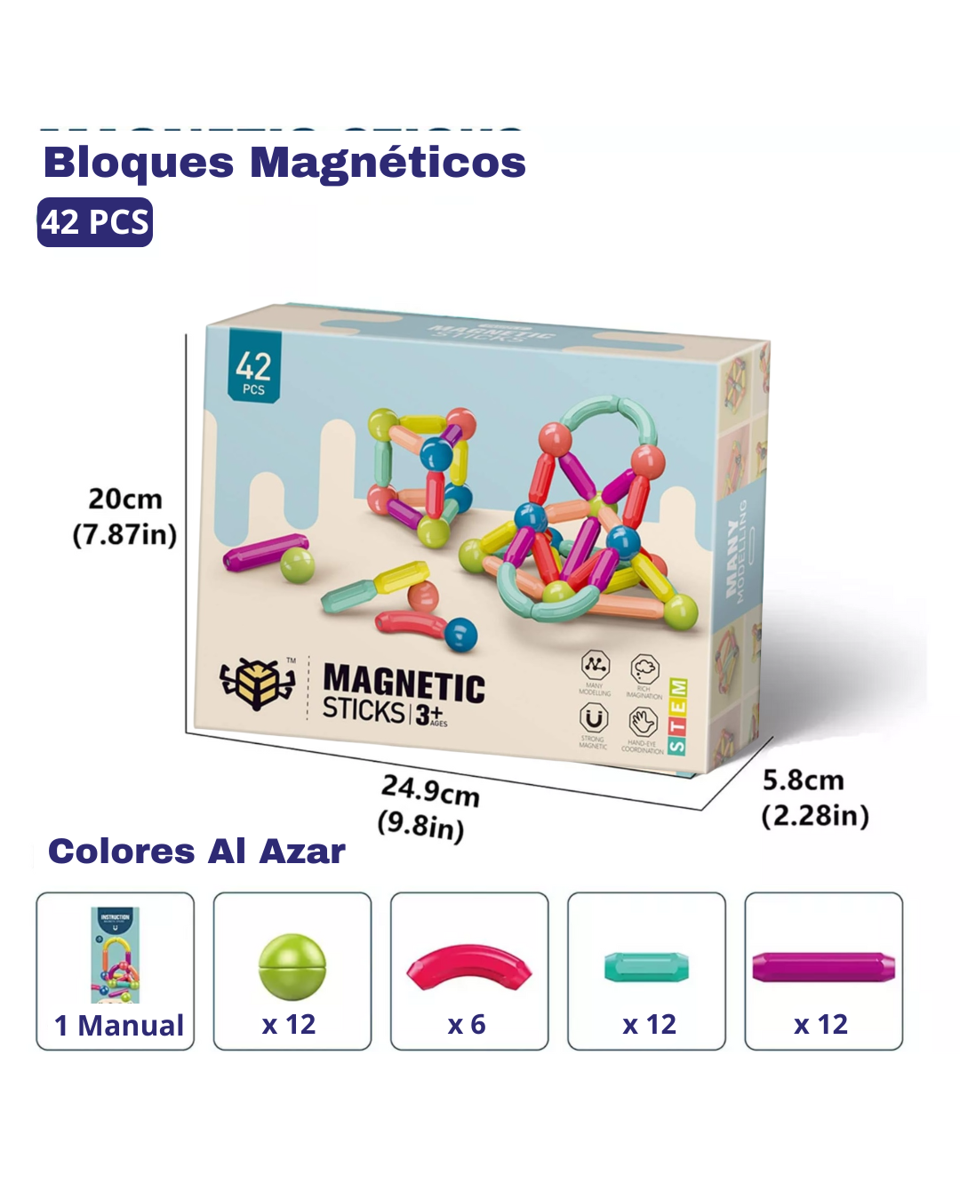 Bloque Magnéticos Didácticos (42 Piezas)