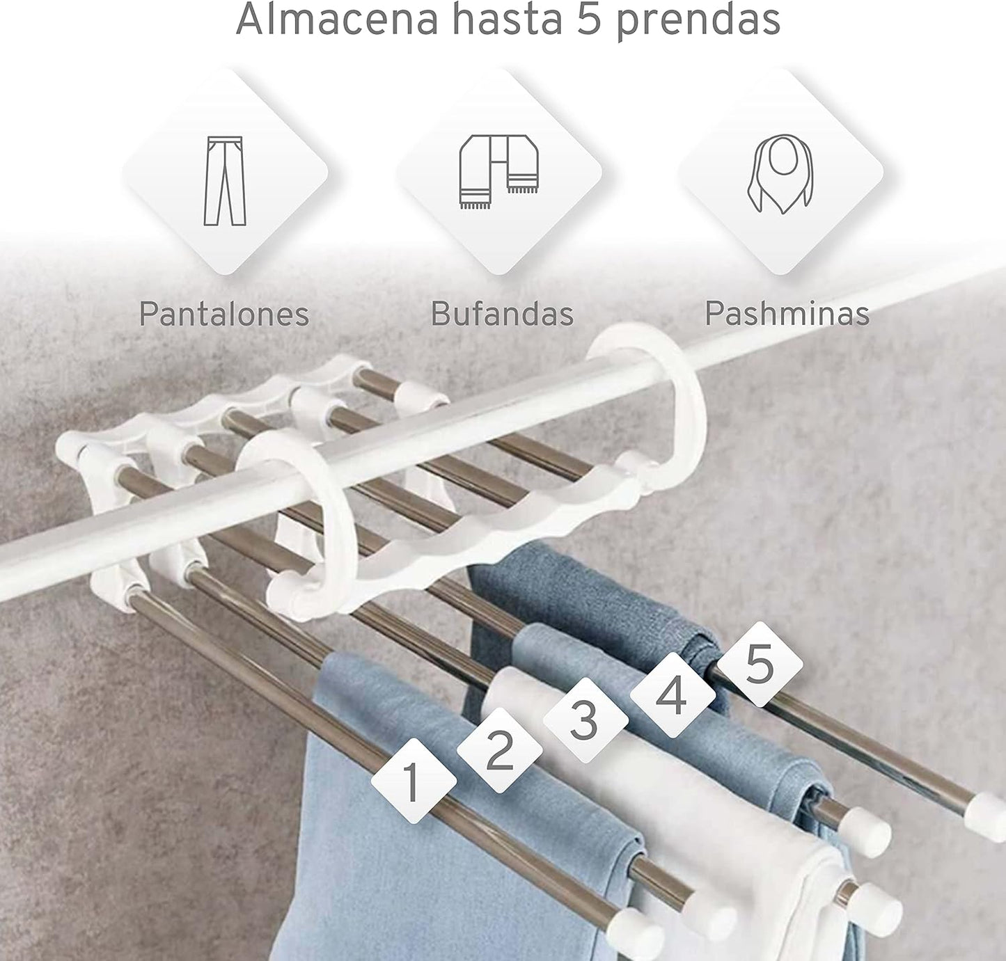 Set X 3 Colgadores Plegables 5 En 1 "Adiós Desorden"