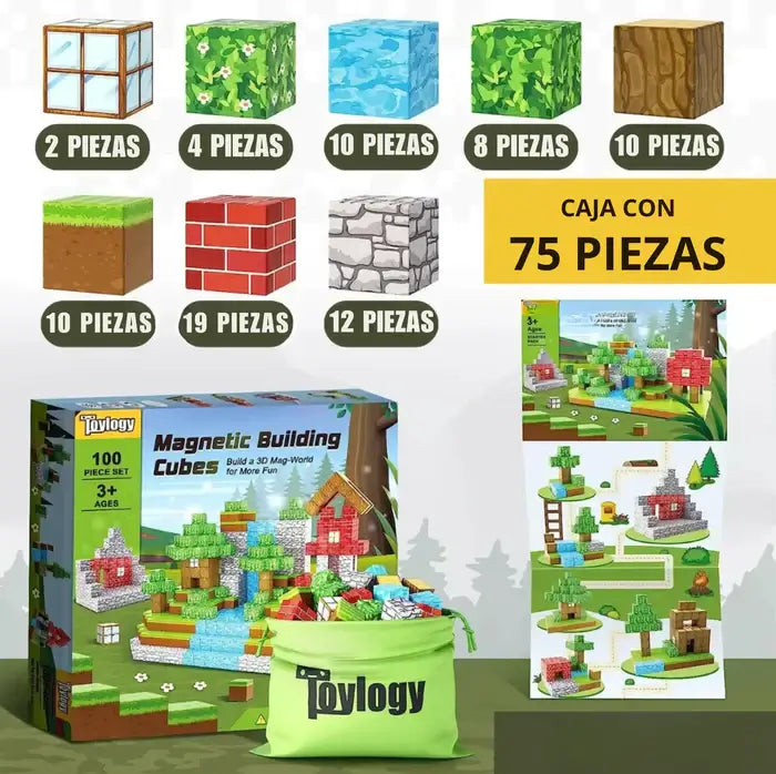 Bloques Magnéticos Construcción - 75 Piezas + Envío Gratis