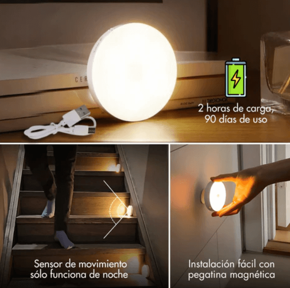 Pack X 3 Luces Led Recargables Con Sensor Inteligente 💡