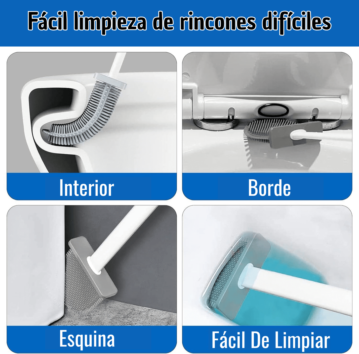 Cepillo De Silicona Flexible para Baño + ¡Soporte Con Adhesivo Para Pared De Regalo!