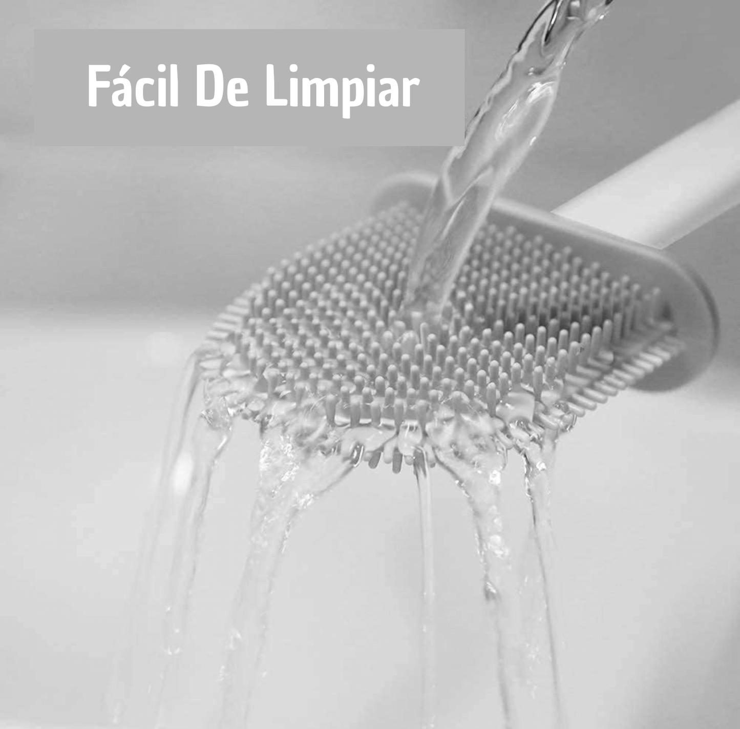 Cepillo De Silicona Flexible para Baño + ¡Soporte Con Adhesivo Para Pared De Regalo!