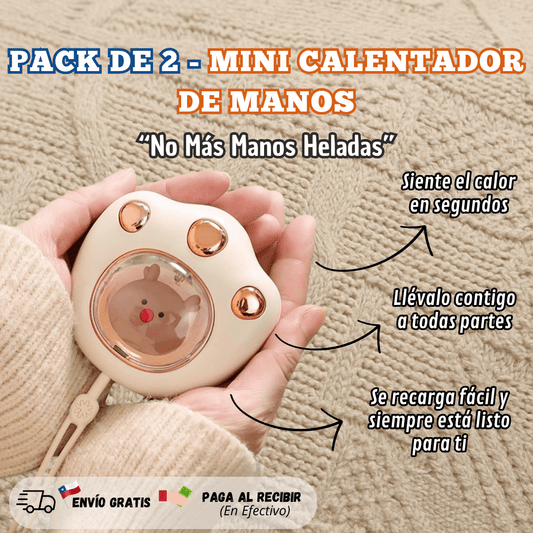 Pack De 2 - Mini Calentador de Manos Recargable - "Calor al Instante"