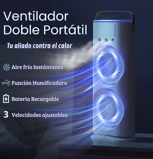 Ventilador doble portatil