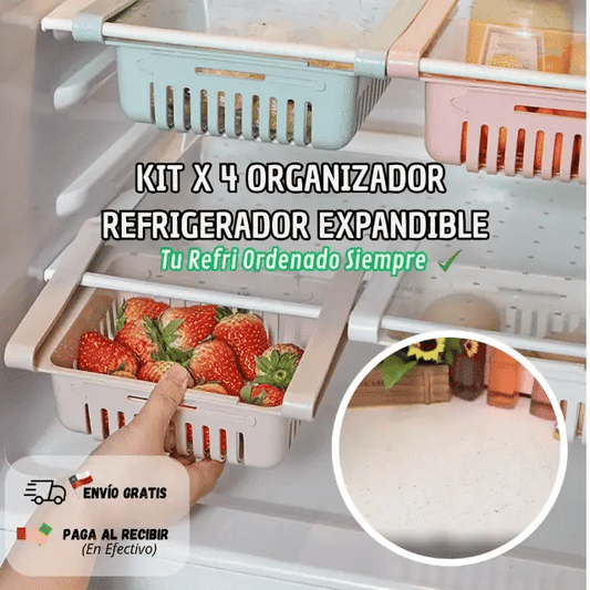 Kit X 4 Organizador ! Adiós Desorden ! Refrigerador Expandible